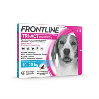 Frontline Tri-Act Cão 10-20kg Solução para Unção Punctiforme 2ml 3 Pipetas