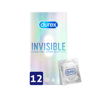 Durex Invisible Extra Lubrificado Preservativos 12 Unidades