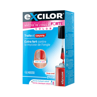 Esmalte para hongos en las uñas Excilor Forte Rojo 30 ml + 8 ml