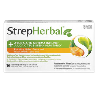 StrepHerbal Própolis e Cidreira Mel 16 Pastilhas