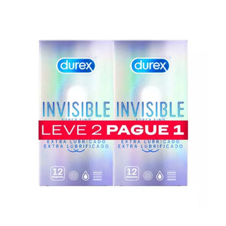 Durex Invisible Extra Lubrificado 12 Preservativos Leve 2 Pague 1