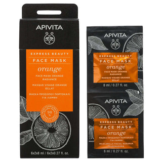 Apivita Express Beauty Máscara Iluminadora de Laranja 8ml 2 Unidades