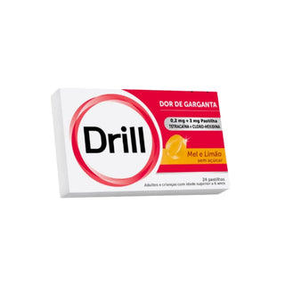 Drill Mel e Limão Sem Açúcar, 3/0,2mg 24 Pastilhas