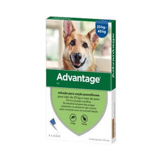 Advantage Cão 25-40kg Solução para Unção Punctiforme 4ml 4 Unidades
