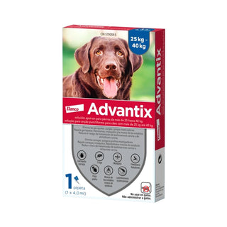 Advantix Cão +25kg Solução para Unção Punctiforme 1 Pipeta 4ml