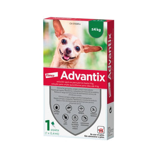 Advantix Cão até 4kg Solução para Unção Punctiforme Pipeta 0,4ml