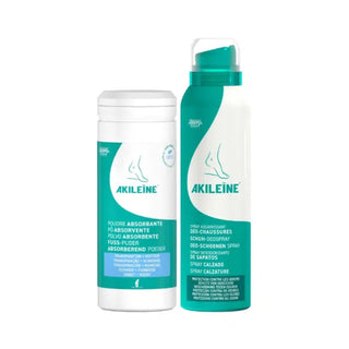 Akileine Pó absorvente Antitranspirante 75g + Spray Sapatos 150ml