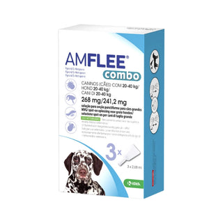 Amflee Combo Cão 10-20kg Solução para Unção Punctiforme 268/241,2mg 3 Pipetas