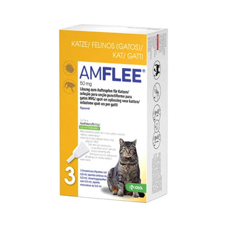 Amflee Spot On Gatos Solução para Unção Punctiforme 50mg 3 Pipetas