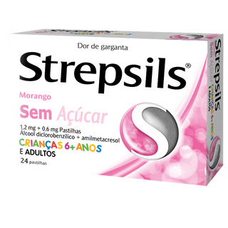 Strepsils Fresa Sin Azúcar 1.2/0.6 mg 24 Pastillas