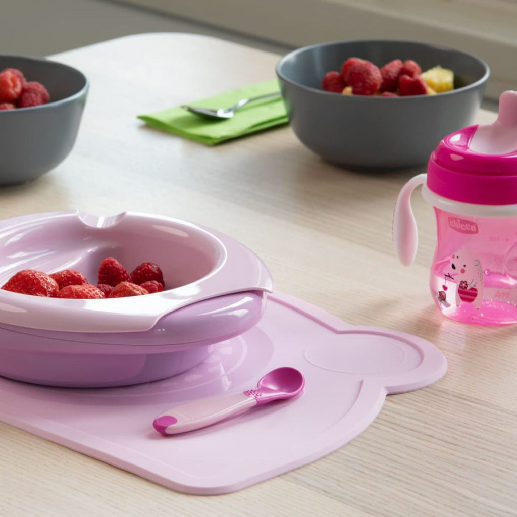 Chicco Food Cubiertos Silicona Rosa +6 Meses