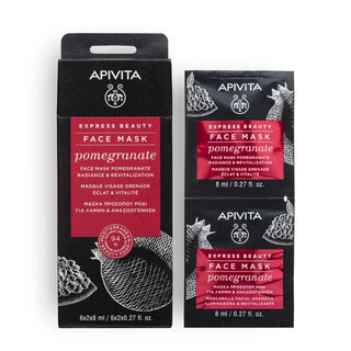 Apivita Express Beauty Máscara Iluminadora & Revitalizante de Romã 8ml 2 Unidades