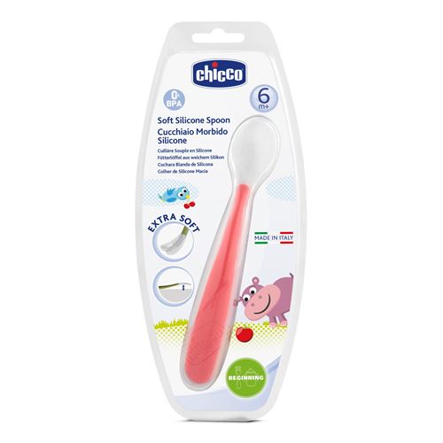 Chicco Alimentação Colher de Silicone Vermelha +6 Meses