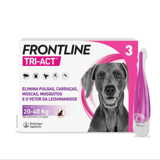 Frontline Tri-Act Cão 20-40kg Solução para Unção Punctiforme 4ml 3 Pipetas