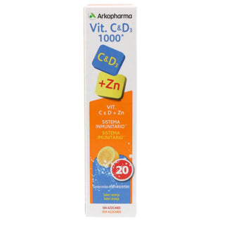 Arkopharma Pack Duplo Vitamina C & D3 + Zinco 20 comprimidos efervescentes