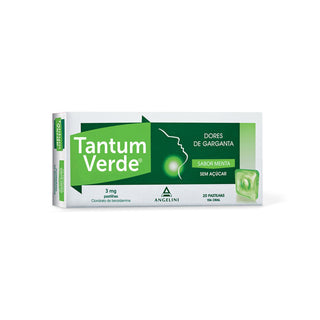 Tantum Verde Menta Sem Açucar, 3 Mg x 20 Pastilhas