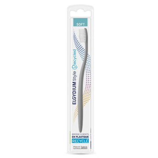 Cepillo de dientes reciclado suave Elgydium Style gris