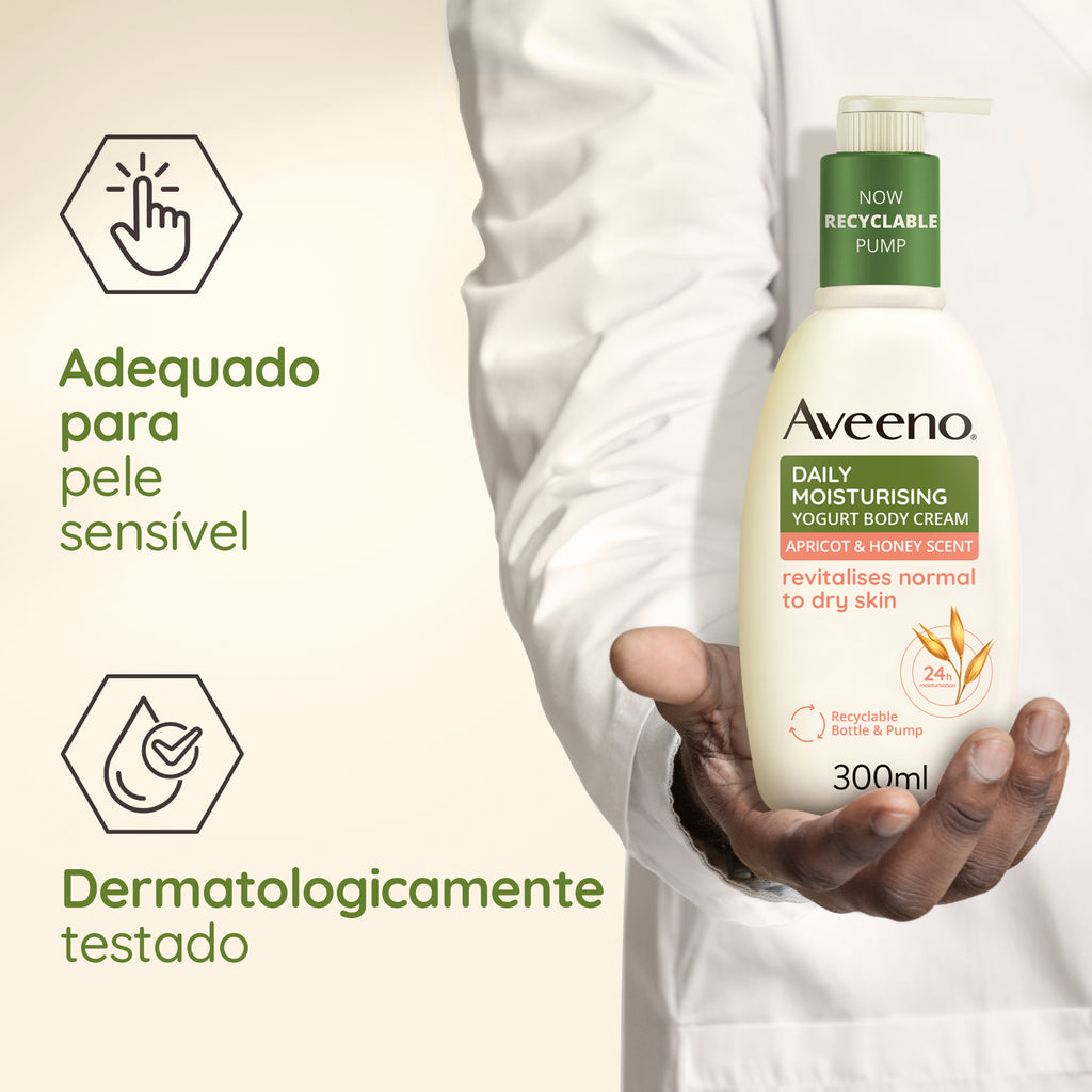 Aveeno Daily Moisturising Loção Corporal Iogurte, Damasco E Mel 300ml