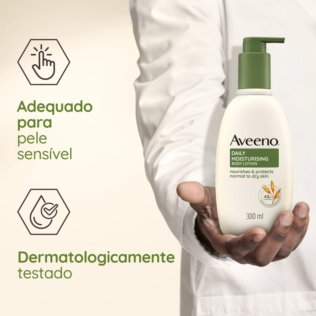 Aveeno Daily Moisturising Loção Corporal Sem Perfume 300ml