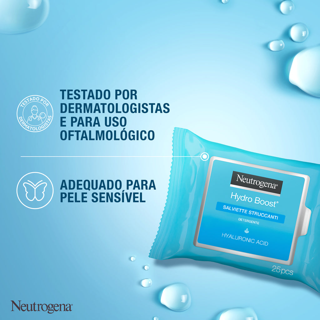 Neutrogena Hydro Boost Toallitas Limpiadoras Faciales 2X25 Unidades.