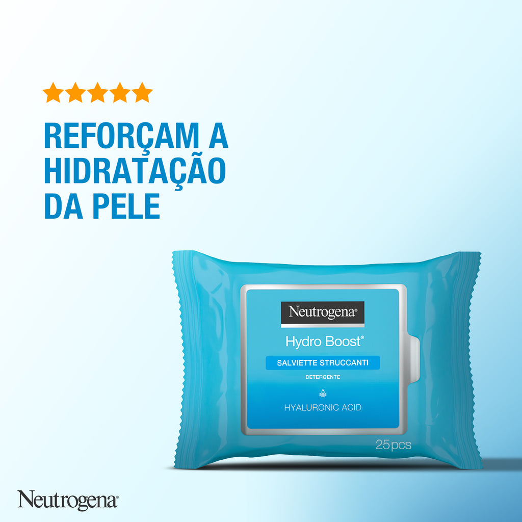 Neutrogena Hydro Boost Toallitas Limpiadoras Faciales 2X25 Unidades.