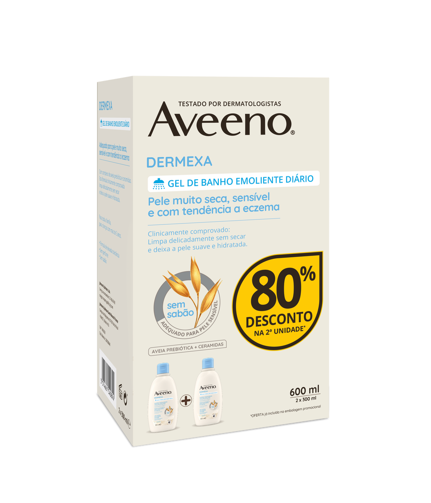 Aveeno Dermexa Gel De Banho Emoliente Promo 2X300ml