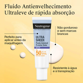 Neutrogena Ultra Sheer Protetor Solar Fluido Invisível Anti-Age FPS50 50ml