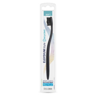 Cepillo de dientes reciclado suave Elgydium Style negro