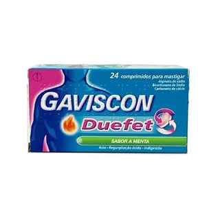 Gaviscon Duefet 250mg + 106.5mg + 187.5mg Blister 24 Unidade(s) Comprimidos mastigáveis