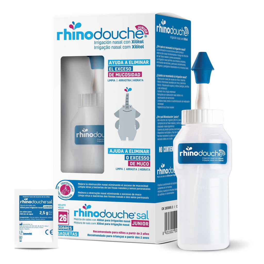 Rhinodouche Junior Biberón Irrigación Nasal + Sales De Irrigación 26 Sobres 2,5 g