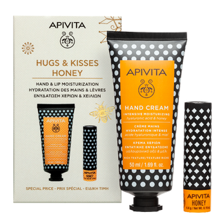 Apivita Pack Creme de Mãos Intensivo Ácido Hialurónico e Mel 50ml + Cuidado Labial de Mel