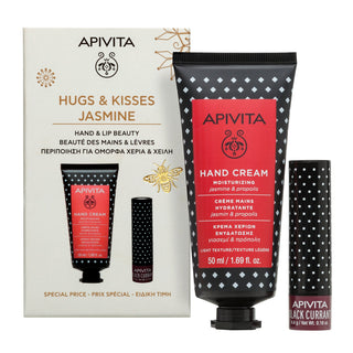 Apivita Pack Creme de Mãos Jasmim 50ml + Cuidado Labial de Groselha Preta