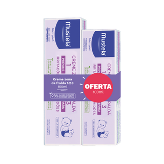 Crema para el cambio de pañal Mustela Bebé Pack Doble 123 150 ml + Envase de 100 ml Gratis