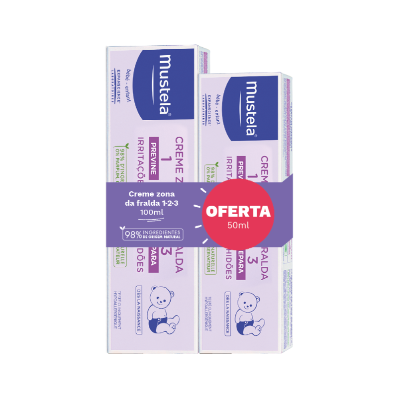 Mustela Bebé Pack Duplo Creme MudaFralda 123 100ml + Oferta Embalagem 50ml