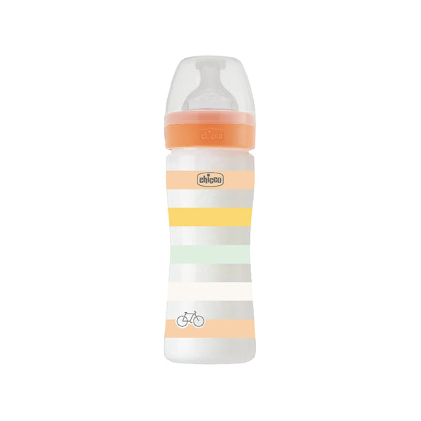 Chicco Well Being Biberón Sistema Anticólico Flujo Medio Naranja 2 meses 250ml