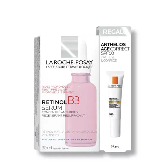 La Roche-Posay Pack Anti-envelhecimento Retinol B3 Serum 30ml + Oferta Anthelios Age Correct 15ml