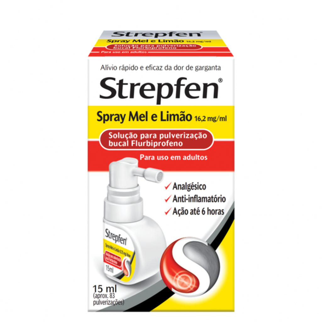 Strepfen Spray Mel E Limão, 16.2 Mg/ml Frasco 15 ml Solução Pulverização Bucal