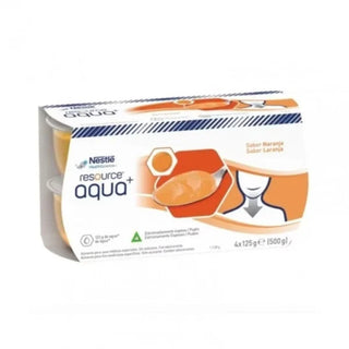 Resource Aqua + Água Gelatinada Laranja 125g 4 Unidades