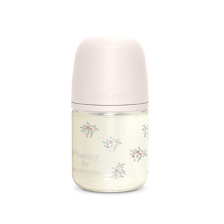 Suavinex Poetry Biberão Vidro Tetina Fisiológica Fluxo Lento +0m 120ml Rosa