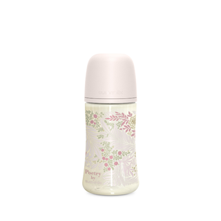 Suavinex Poetry Biberão Poliamida Tetina Fisiológica Fluxo Médio +3m 270ml Rosa