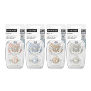 Suavinex Night&Day Chupeta Silicone Tetina Fisiológica 6-18m Azul - Pack 2 unidades