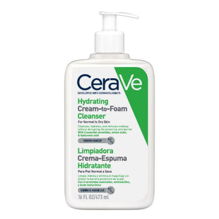 Crema-espuma limpiadora hidratante Cerave Cleanser para piel normal a seca y sensible (473 ml)