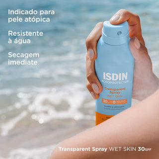 ISDIN Fotoprotetor Spray Transparente Wet Skin SPF30 250ml