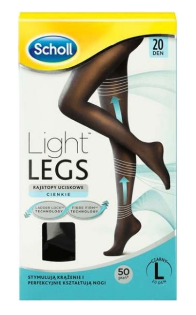 Scholl Light Legs Coll Comprimidos 20Den L Preto