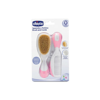 Chicco Escova E Pente de Cerda Suaves Rosa