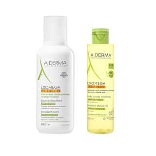 A-Derma Pack Exomega Control Bálsamo Emoliente Antiprurido 400ml + Oferta Óleo de Duche Emoliente 200ml