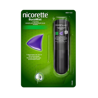 Nicorette 150 Doses Bucomist Sabor Fruta Menta 1 Mg/Dose Pulverização Bucal