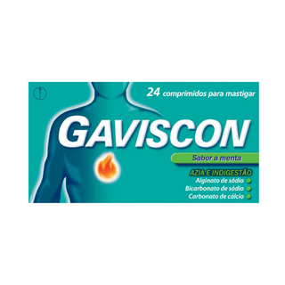 Gaviscon Menta 24 Comprimidos Mastigáveis 250/133,5/80mg