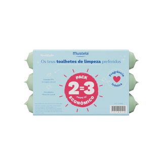 Mustela Bebé Toalhetes de Limpeza Perfumados Pack 2=3
