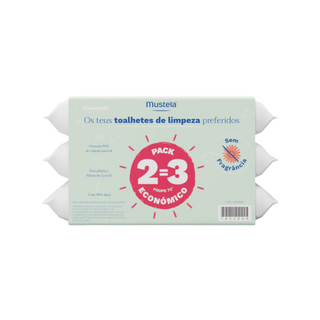 Mustela Bebé Toalhetes de Limpeza sem Perfume Pack 2=3
